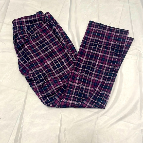 Purple Plaid Pull On Dress Pants from New York and Company, Size S - Picture 1 of 4